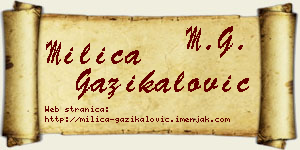 Milica Gazikalović vizit kartica